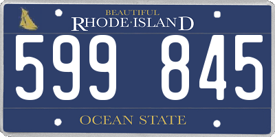 RI license plate 599845