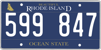 RI license plate 599847