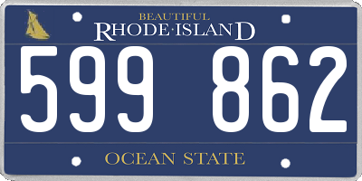 RI license plate 599862
