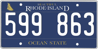 RI license plate 599863