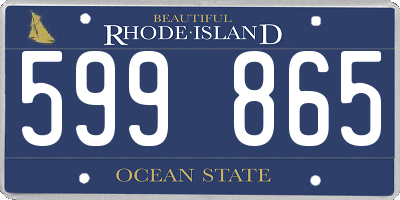 RI license plate 599865