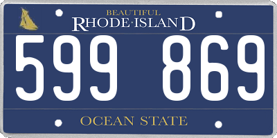 RI license plate 599869