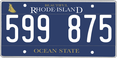 RI license plate 599875