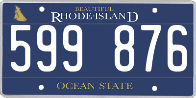 RI license plate 599876