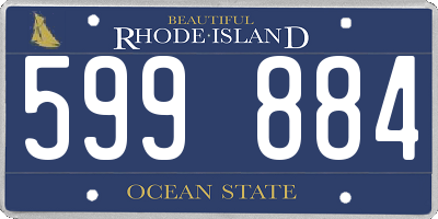 RI license plate 599884