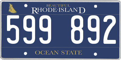 RI license plate 599892