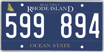RI license plate 599894