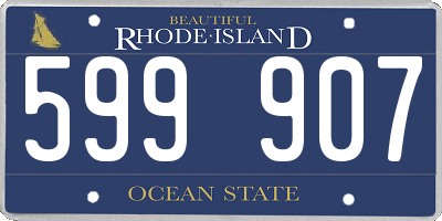 RI license plate 599907