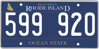 RI license plate 599920