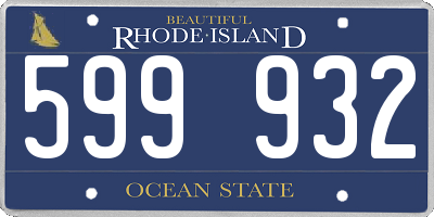 RI license plate 599932