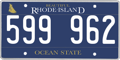 RI license plate 599962