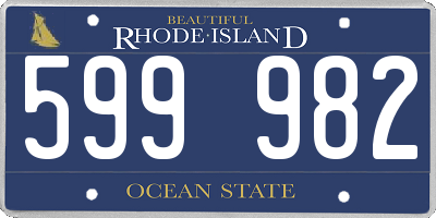 RI license plate 599982