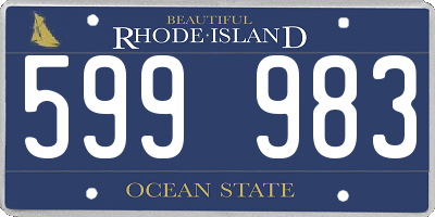 RI license plate 599983