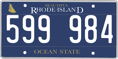RI license plate 599984