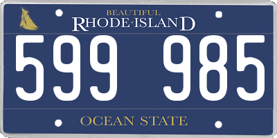 RI license plate 599985