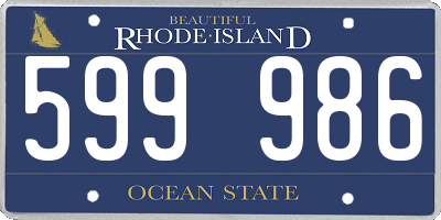 RI license plate 599986