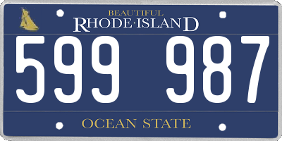 RI license plate 599987