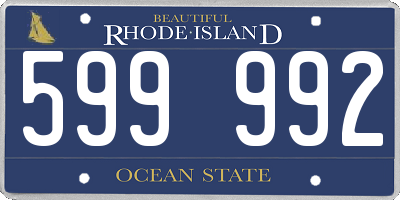 RI license plate 599992