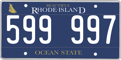 RI license plate 599997