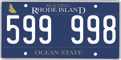 RI license plate 599998