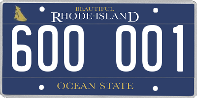 RI license plate 600001