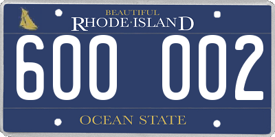 RI license plate 600002