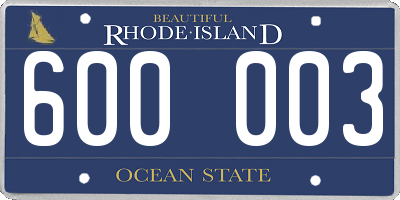 RI license plate 600003