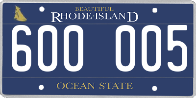 RI license plate 600005