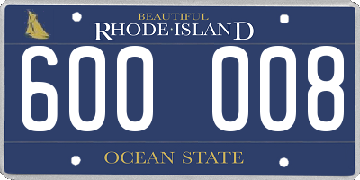 RI license plate 600008