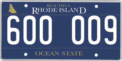 RI license plate 600009