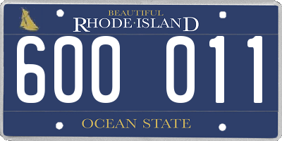 RI license plate 600011