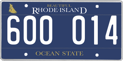 RI license plate 600014