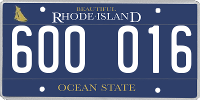 RI license plate 600016