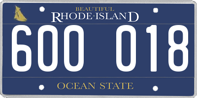 RI license plate 600018