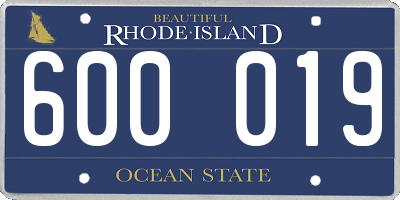 RI license plate 600019