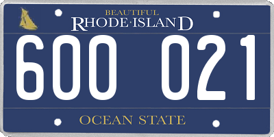 RI license plate 600021