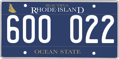 RI license plate 600022