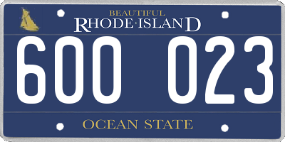 RI license plate 600023