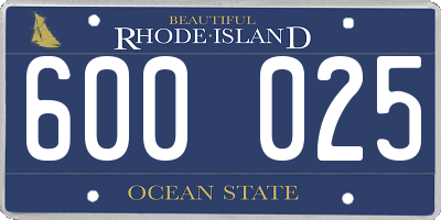 RI license plate 600025