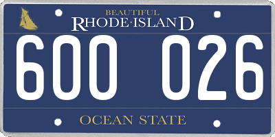 RI license plate 600026
