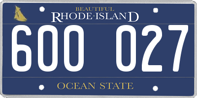 RI license plate 600027