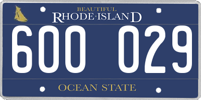 RI license plate 600029