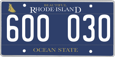 RI license plate 600030