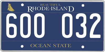 RI license plate 600032