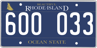 RI license plate 600033