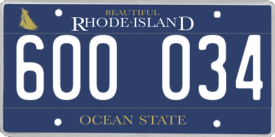 RI license plate 600034
