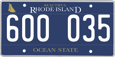RI license plate 600035