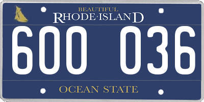RI license plate 600036