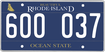 RI license plate 600037