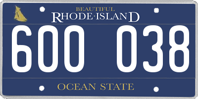 RI license plate 600038